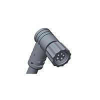 Amphenol LTW 8HP-05AFFM-SR7A02 Sensor Cables / Actuator Cables Guided M8 Circular Metric Connector, Plastic, 3A+1.5A, 05 pins, Female Connector, Female Contact, Right Angle, Screw Thread, Overmolded, Length 2000mm, IP67 Mated