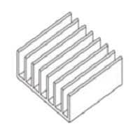 Wakefield Thermal 528-24AB DC/DC Converter Heat Sink for DC/DC Converters, Half Brick, 57.9x61x6.1mm, Vertical, 11 Fins