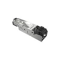Đầu nối mô-đun / Đầu nối Ethernet cắm, Cat6A, RJ45 công nghiệp, thẳng, nhựa nhiệt dẻo, dây 24-27 AWG, mạ vàng 6u", không có nắp đậy Amphenol Canada DRP10188220002