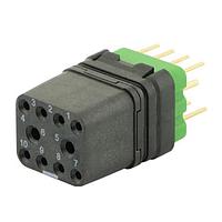 Đầu nối mô-đun - Mô-đun MQuick nhấn kéo, không kín, với tiếp điểm PCB thẳng cái, mạ thiếc chì, kèm nắp đậy Eaton Souriau-Sunbank 8MQ2M9910UB046S