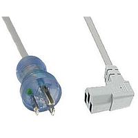 Qualtek Electronics 240002-06 AC Power Hospital Grade Cord 8' CLEAR DETACHABLE