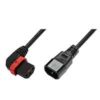 Dây nguồn AC có khóa C13+ góc phải, phích cắm C14, H05VV-F, 3x1.00 mm², dài 1 m, màu đen Schaffner IL13P-R-C14-H05-3100-100