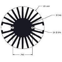 Wakefield Thermal 19756-XL-AB W/O ANO LED用ラジアルフィンヒートシンク、3.25インチフィン、ブラックアルマイトなし