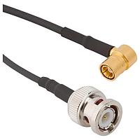 Amphenol RF 245103-02-48.00 RF Cable Assemblies BNC STRT Plg to SMB RA Plg RG-174 48in