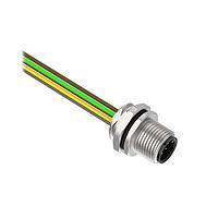Banner Engineering BR-M12M8F9-1 Sensor Cables / Actuator Cables Receptacle 8-pin Male; 8x24 PVC 1 m Length; Front Mount PG9 w/ Locknut