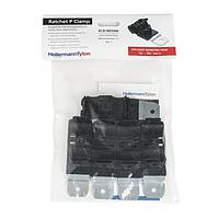 HellermannTyton 151-01671 Ratchet Clamp Ratchet P-Clamp, 0.52 - 0.77" Bundle Dia, 180 Short, 0.26" Hole Dia, PA66HIRHSUV/ST/ZN, Black, 5/bag