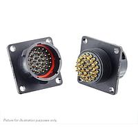 Ổ cắm Nhựa, ổ cắm mặt bích vuông, không có nắp bảo vệ phía sau, với 32 chân hàn đực, IP68/69K trong điều kiện chưa kết nối, khóa Z Eaton Souriau-Sunbank UTS018E32PZ