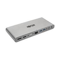 Tripp Lite U442-DOCK4-S USB Type-C からオーディオ、DP、イーサネット、HDMI、PD充電、USB 3.2、USB Type-C、VGA USBC ドック、100W ADPT、HDMI/DPVGA