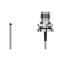 Bộ cáp RF I-Pex MHF2 TNC cách ly BH R Mt có vòng đệm O-ring IP67 dài 200mm, vòng đệm & đai ốc RG178 màu nâu GCT (Global Connector Technology) CAB444RF-0200-A-1