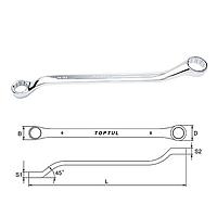 TOPTUL ACAH7278 Double Ring Wrench 45° Offset - SAE (ຂັດກະຈົກ) (size 2-1/4x2-7/16")