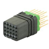 Eaton Souriau-Sunbank 8MQ2M2022UNS Modular Connectors - Push Pull MQuick module, unsealed, with female straight PCB contacts, delivered with cap
