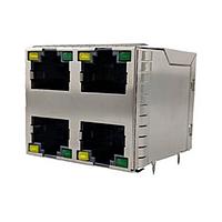 Amphenol Commercial Products RJSGE4887441 スタックド Cat5e プレスフィット 2x2 シールド付き LED付き