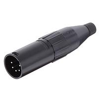 Amphenol Audio AC5MB ຕົວເຊື່ອມສາຍສະເພາະ 5 ໂພນ XLR ຕົວເຊື່ອມສາຍຊາຍ ຕິດຕໍ່ດ້ວຍການຂັດ Machined Contacts ສີດຳ Black Finish