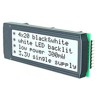 DISPLAY VISIONS EA DIP205J-4NLW グラフィックLCDディスプレイ 4x20、3.73mm、白黒LEDバックライト ブラックホワイト