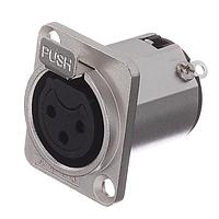 Amphenol Audio AC3FDZ ຕົວເຊື່ອມຕໍ່ 3 ໂພນ XLR ເກດຜູ້ຍິງສ່ວນກະບອກເຫຼັ້ມປະເພດ D ຕິດຕັ້ງຕິດຕາມການປະຕິບັດຕົວຕິດຕໍ່ ສີນິເຄວີລ