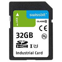 Swissbit SFSD032GL2AM1TO-I-5E-221-STD SDカード 工業用SDカード、S-50、32GB、3D TLCフラッシュ、-40℃～+85℃