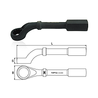 TOPTUL AAAU2727 Slogging Ring Wrench 45° Offset (27mm, L=250mm)