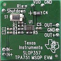 Mô-đun Đánh giá Bộ Khuếch đại Âm thanh TPA751 Texas Instruments TPA751EVM