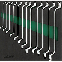 TOPTUL GVC1202 오프셋 더블 링 렌치 세트 (12pcs - 75°)