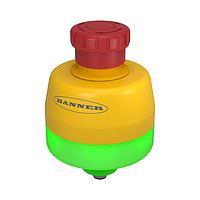 Công tắc dừng khẩn cấp SSA-EB1 nút nhấn dừng khẩn cấp gắn 30 mm; Đế chiếu sáng nhấp nháy màu xanh lá, đỏ; Bộ truyền động 40 mm; IP65; Tiếp điểm: 2 NC; Đầu nối nhanh tích hợp 5 chân M12; Tương thích nút BUS an toàn CH1=chân1&4 CH2=chân2&5 Banner Engineering SSA-EB1PLGR-02ECQ5B