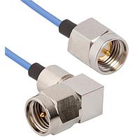 Amphenol SV Microwave MSSMA-047-MRSMA-060 RF Cable Assemblies SMA Straight M to SMA R/A M 6"Cable