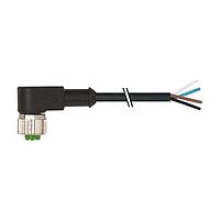 Đầu nối M12 cái 90 độ có cáp, PVC 4x0.34 đen UL/CSA 5m Murrelektronik 7000-12341-6140500