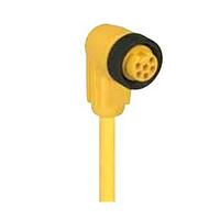 Cáp cảm biến / Cáp chấp hành Mini 7/8 inch đầu dây đơn, đầu cái góc vuông, 5 chân với ren trong và vỏ TPE màu vàng (TC-ER) cáp đúc 16 AWG, mã màu Mỹ. Lumberg Automation RKW 50-877/4M