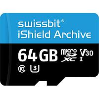 Thẻ MicroSD Thẻ microSD công nghiệp, PS-66u iShield Archive, 64 GB, Flash 3D PSLC, -40C đến +85C Swissbit SFSD064GN1PT1MT-I-7G-07P-SW6