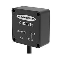 Banner Engineering QM30VT2 Vibration and Temperature Sensors Vibration and Temperature Sensor 2 m QD; Modbus Slave Device via RS-485; 2.09 m (6.9 ft) M12 Pigtail QD; Aluminum Housing