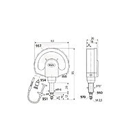 Mahr 4334905KAL 기계식 다이얼 표시기 (1003 ZT, ± .0020", IP54)
