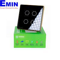 HUNONIC HN04SVD WiFi Touch Switch ປຸ່ມສີ່ຫຼ່ຽມມົນ (Black)