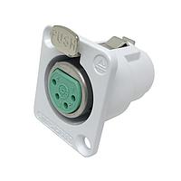 Đầu nối 6 chân cái gắn bảng màu trắng Switchcraft DE6FW