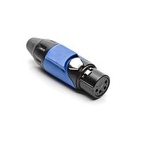 Đầu Nối Cáp 4 Chân Ổ CẮM F ĐẦU CẮM ĐEN VÀNG VỚI DẤU XANH BẠC Amphenol Audio AX4FB6M-AU