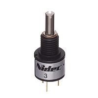 Nidec Components JC10-000-103N Long Life 324 degree electrical angle, .125 W, 10 kOhm resistance, sensing single turn conductive plastic, 2% linearity, 10mm diameter, wirewrap leads