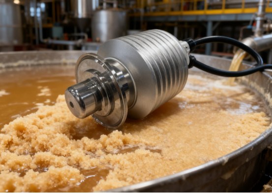 Online liquid concentration detector for raw sugar syrup concentration monitoring