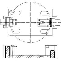 Eagle Plastic Devices 122-27424-GR 24.5 mm バッテリーホルダー 24.5MM スルーホール ブラック