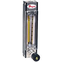 Dwyer VA1046 Variable Area Flowmeters for Gas & Liquid – Universal Scale, 6-Turn Valve (1/8 in, NPT Female)