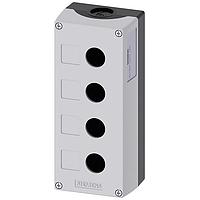 Vỏ hộp ENC NHỰA, MÀU XÁM NẮP TRÊN, 4 LỖ, 22MM, RỖNG SIEMENS 3SU18040AA000AB1
