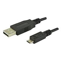 Cáp USB 2.0, Đầu cắm Type A đến Đầu cắm Micro B, USB 2.0, 28 AWG, 1M, Màu đen, TPE Same Sky (formerly CUI Devices) CBLT-UA-MUB-1