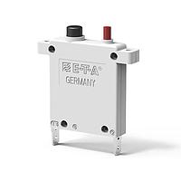 Cầu dao điện Cầu dao nhiệt-magnetic cực đơn với cơ chế chống trêu ngươi, chống nhảy tự do, hành động nhanh và vận hành hai nút (Loại M TM CBE theo EN 60934). Có cánh cho gắn bảng, và tiếp điểm phụ tùy chọn và không được bảo vệ E-T-A Circuit Breakers 3500-P10-SI-6A