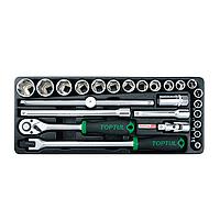 TOPTUL GCAT2506 ດຣ. Flank Socket Set - METRIC (1/2", 25 pcs)