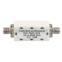 Fairview FMFL1016 低通滤波器采用SMA母头连接器，工作频率范围为DC至9.5 GHz