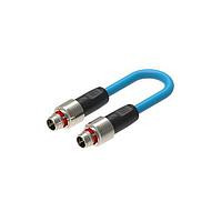 Lumberg Automation RP12M-MSSV8X-RP12M-MSSV8X-0552-0100 Sensor Cables / Actuator Cables M12 cordset, Push Pull, Rolling Stock, EN45545, X-FRNC/LSNH blue cable, shielded, male, straight, X-coded, 8-Pin, 4x2x0.25mm, twisted pairs, PoE+