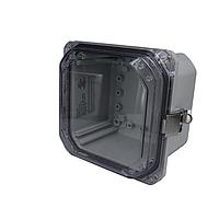 Vỏ che trong suốt bản lề đạt chuẩn NEMA/IP IP68 N6P bằng PC với chiều cao bảng điều chỉnh (7 x 7 x 5,7) Bud Industries DPH-28707-C