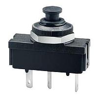 E-T-A Circuit Breakers 1410-G110-L2F1-S01-8A Thermal Overcurrent Single pole press-to-reset thermal circuit breaker with extremely fast overload switching performance (R-type TO CBE to EN 60934). Single hole threadneck mounting. Type 1410-G1 features changeover contacts suitable for providing statu
