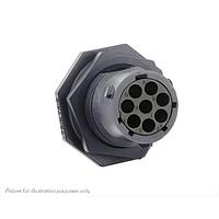 Ổ cắm Đai ốc khóa ổ cắm, không có vỏ bảo vệ phía sau, cho 8 tiếp điểm cái, IP68/69K, khóa W Eaton Souriau-Sunbank UTSX7128SW