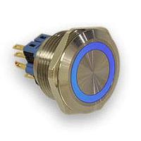 E-Switch PV9F2V0SS-311 안티-반달 2P 순간 작동 빨간 LED 2A 48VDC 안티-반달