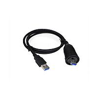 USB 3.0 USB, Loại A 3.2 Gen1, nhựa, 1A, đầu nối cái, thẳng-thẳng, khóa 2 điểm, cáp đúc hai đầu, dài 1000mm, IP67 Amphenol LTW UA30FL-NAML-LB001