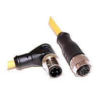 Mueller C4BC05M002 Sensor Cables / Actuator Cables M12 Cordset, 4-Pos Male Right Angle-Female Straight, 22 AWG, 2M