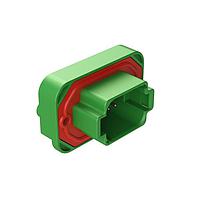 Đầu nối PCB gắn mặt bích thẳng 8 chân màu xanh lá mạ thiếc C Amphenol SINE Systems AT15-08PC-BM04